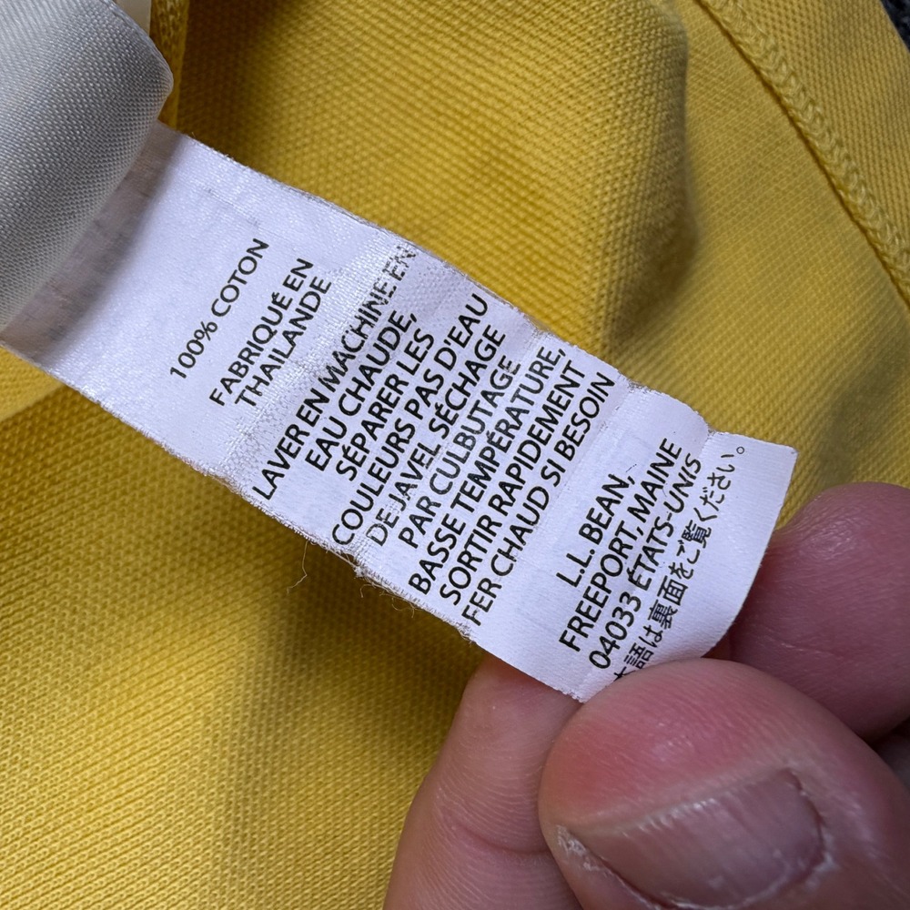 L.L. Bean Polo Shirt Mens XXL Pique Short Sleeve Yellow Pocket Cotton - Picture 6 of 8